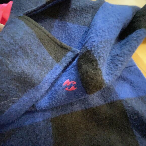 Billabong Coat Wool Blend Buffalo Check Plaid Buttoned‎ Jacket Womems Sz Sm EUC - Picture 8 of 8